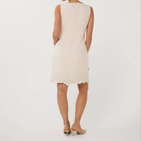 ESQUALO Flower Bottom Dress in ecru - women's dress - detail view