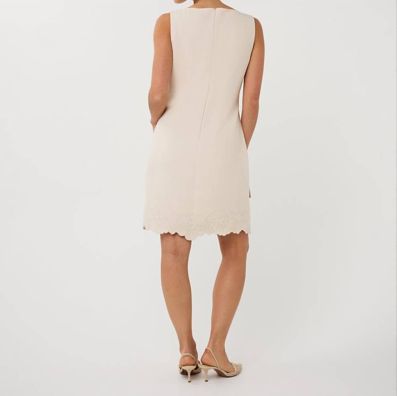 ESQUALO Flower Bottom Dress in ecru - women's dress - detail view