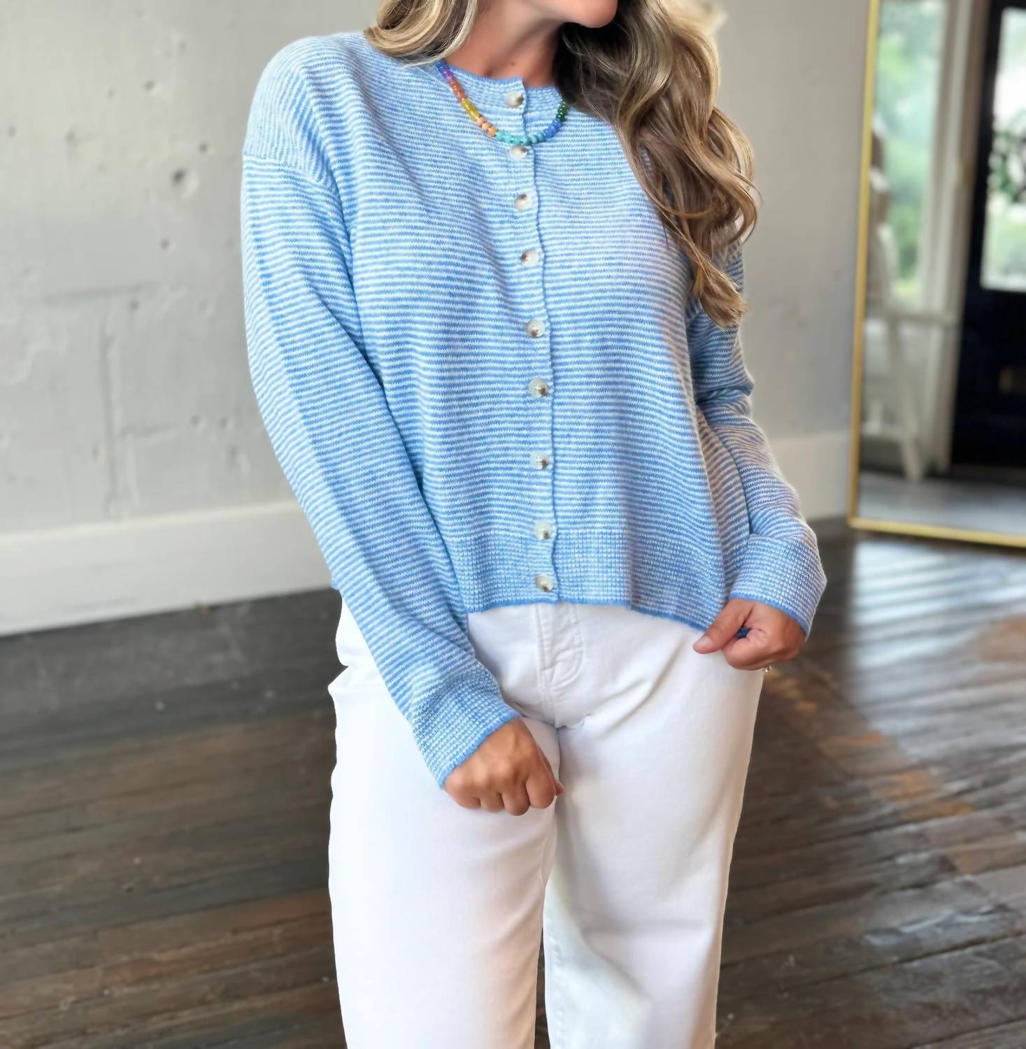 Wishlist - Striped Button Up Cardigan