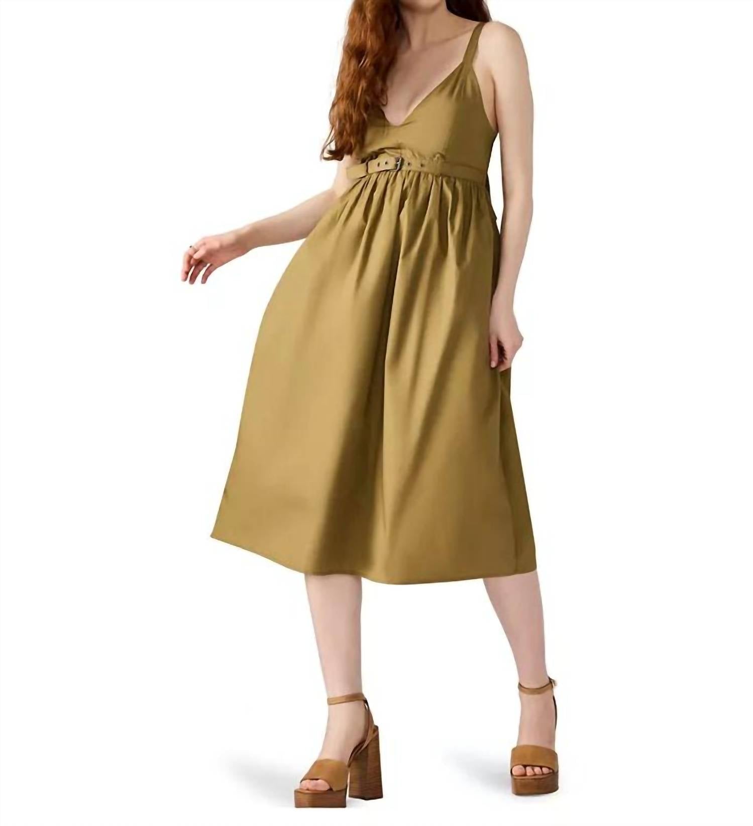 STEVE MADDEN Juno Dress in olive - women's dress - detail view