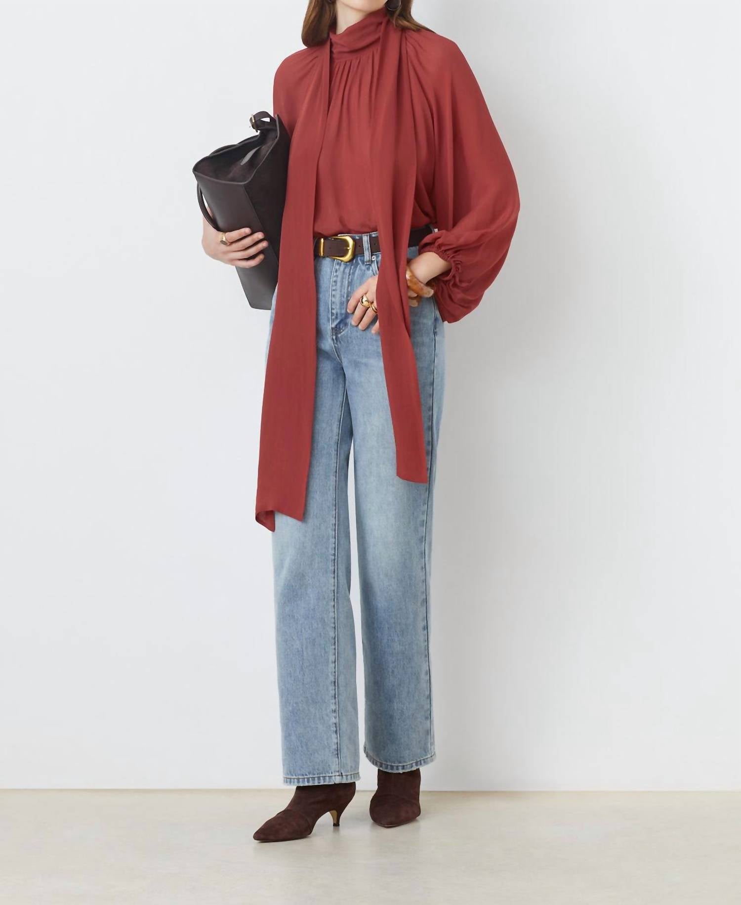 Suncoo Lincoln Muslin Blouse in terracota - women's blouse - view 4