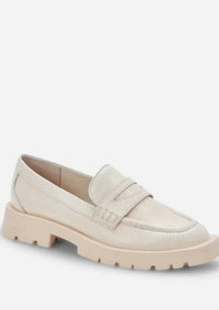 Dolce Vita Women's Embossed Lug Sole Loafer in ivory - women's flats