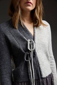 Purple Maroon - Tie Front Cardigan