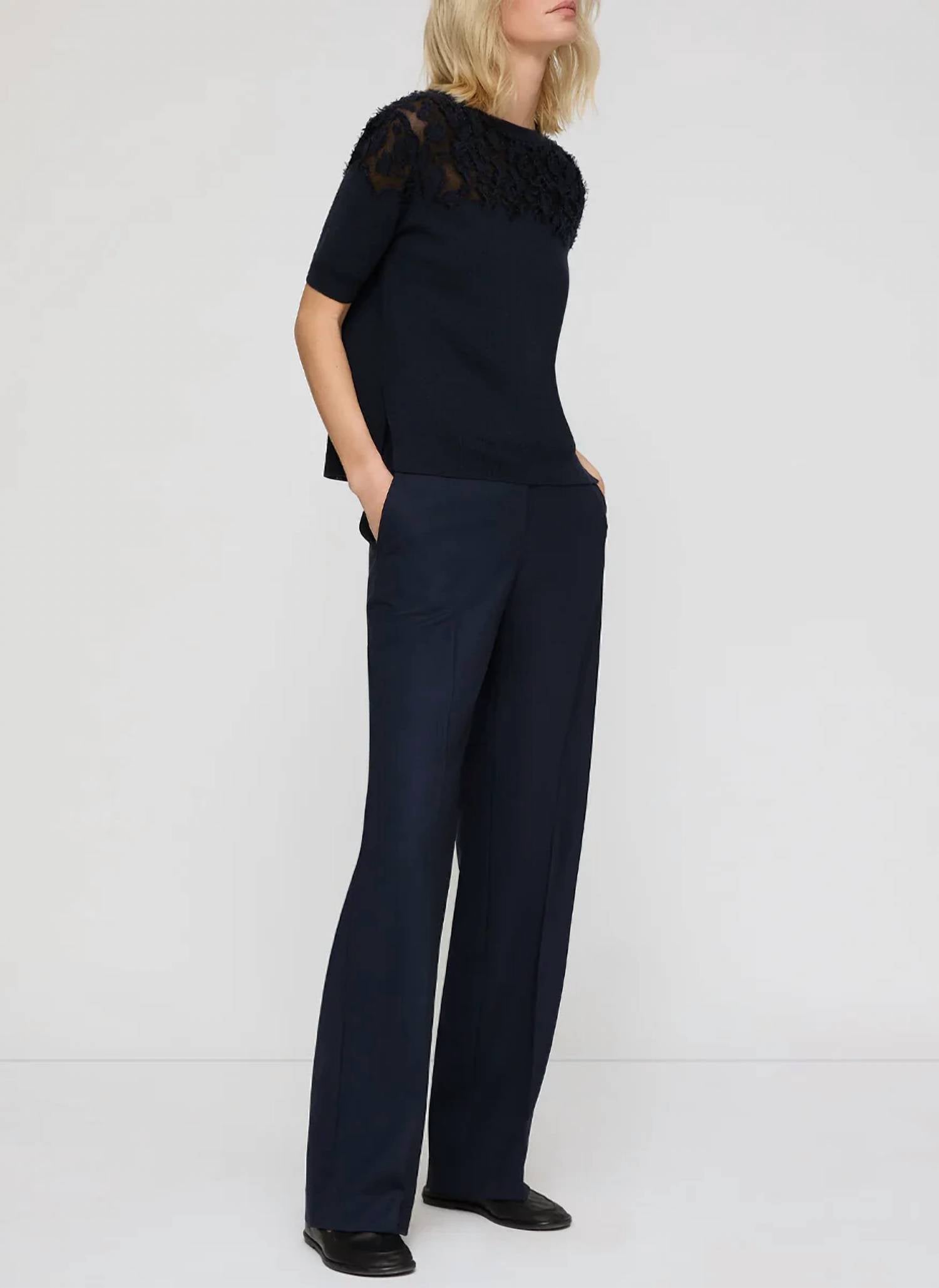 Lafayette 148 - Fine Gauge Cashmere Sheer Jacquard Pullover