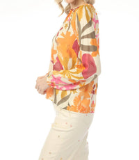 Charlie B - Printed Raglan Sleeve Popover Blouse
