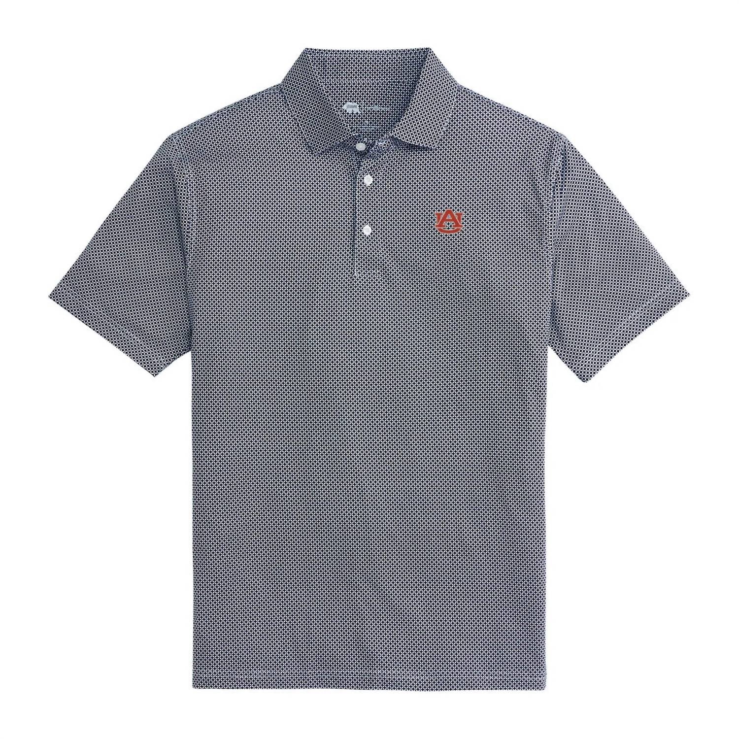 ONWARD RESERVE Men's Auburn Scope Printed Performance Polo in navy blue multi - men's shirt