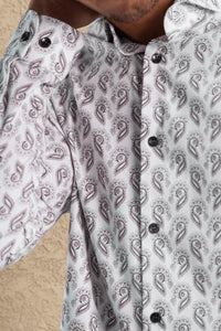 Stone Rose - Printed Feather Paisley Shirt