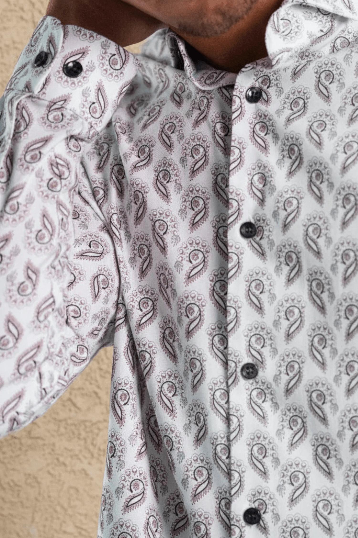 Stone Rose - Printed Feather Paisley Shirt