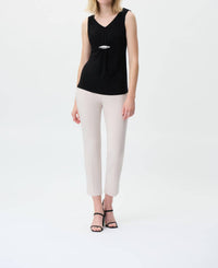 Joseph Ribkoff - V-neck Top With Hardware Detail
