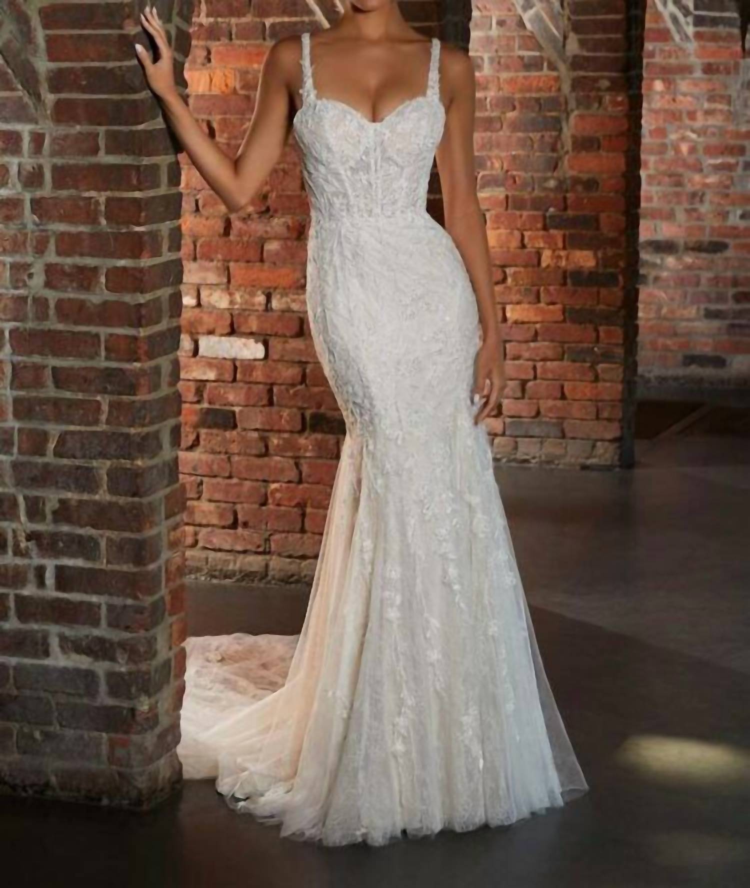 Morilee - Heloise Sheer Train Sweetheart Neck Wedding Dress