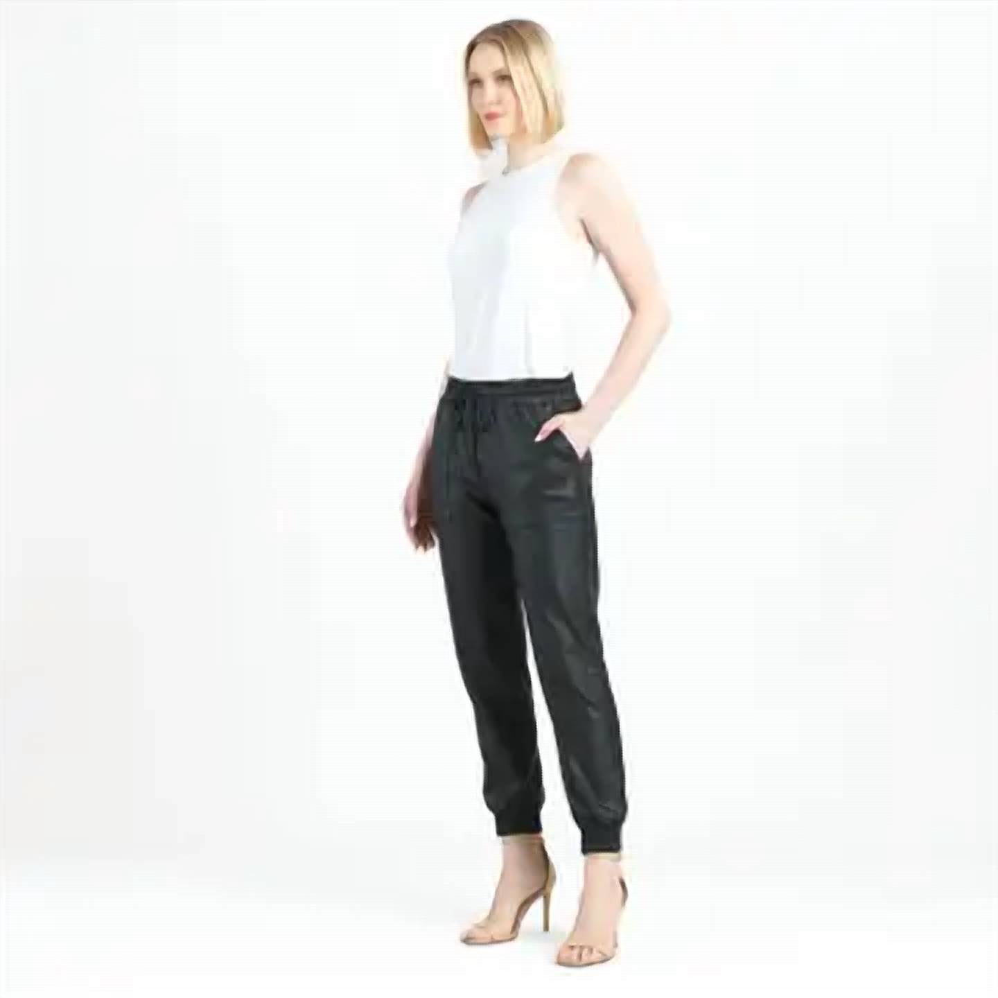 Clara Sunwoo - liquid leather jogger pants