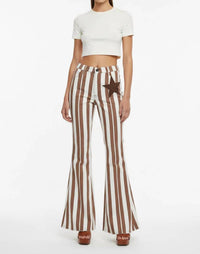 Saints & Hearts - Back Suede Star Striped Flare Denim Pants