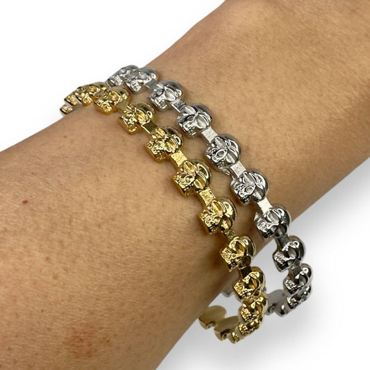 Jagged Halo Jewelry - Women's For Eternity Skull Bangle Bracelet