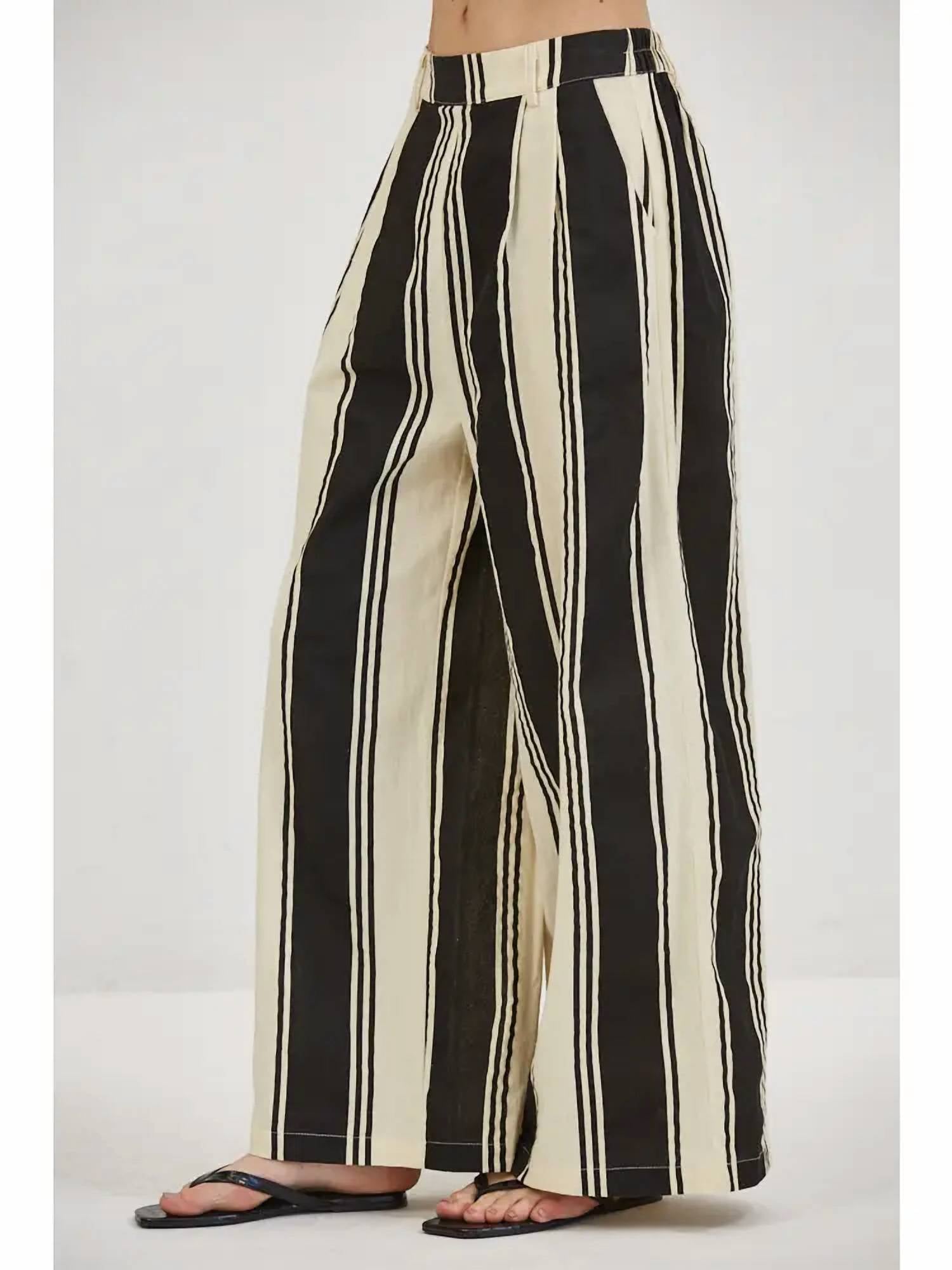 A.Ren - Delphine Striped Wide Leg Pants