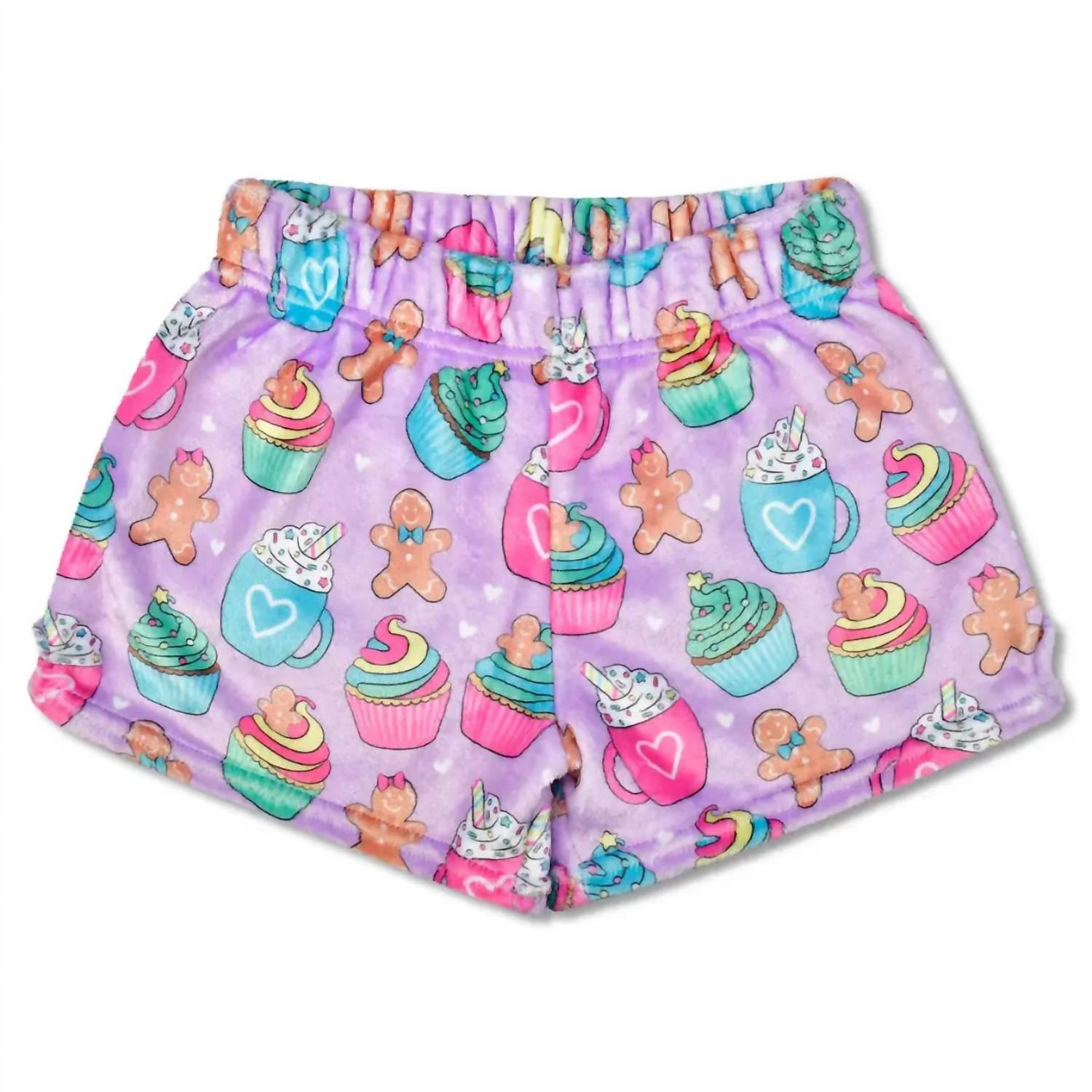 iScream Women's Gingerbread Cafe Plush Shorts in lavendar - women's shorts