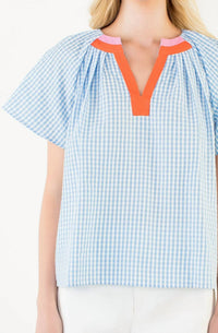 Thml - Gingham Pattern Short Sleeve Top