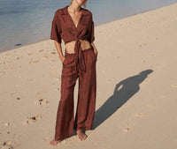 Handloom - Verona Short Sleeve Tie Top
