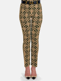 GRETCHEN SCOTT Ring Toss Gripeless Pull On Pant in black tan - women's pants