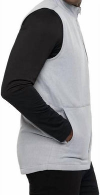 TravisMathew Local Secret Vest in heather sleet - men's item - detail view