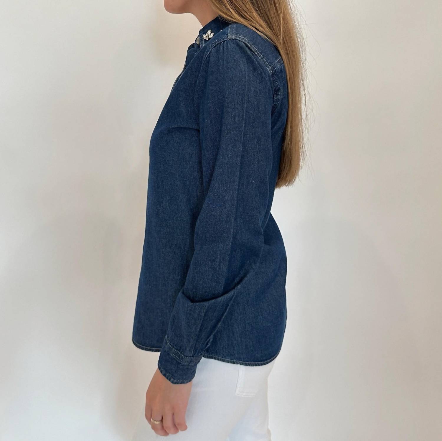 Suzy T - Esther Denim With Pearls Shirt
