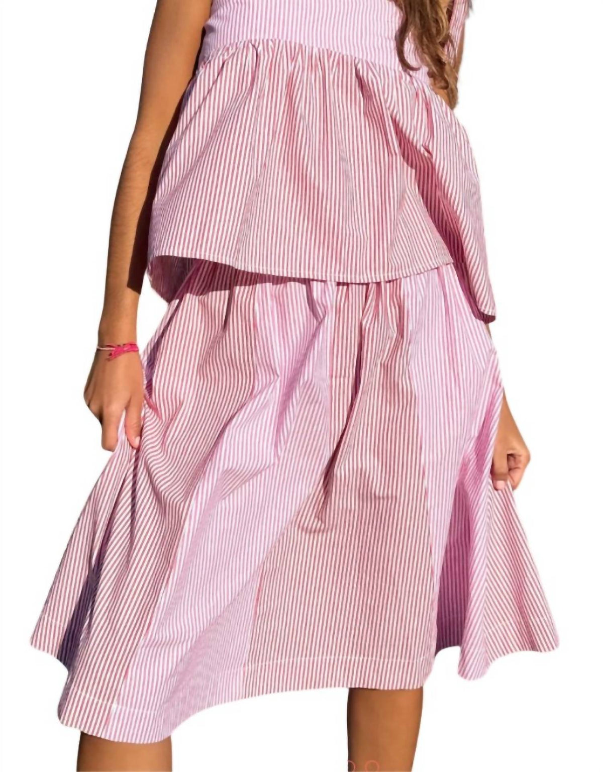 Rose Carmine - Women's Rayures Skirt