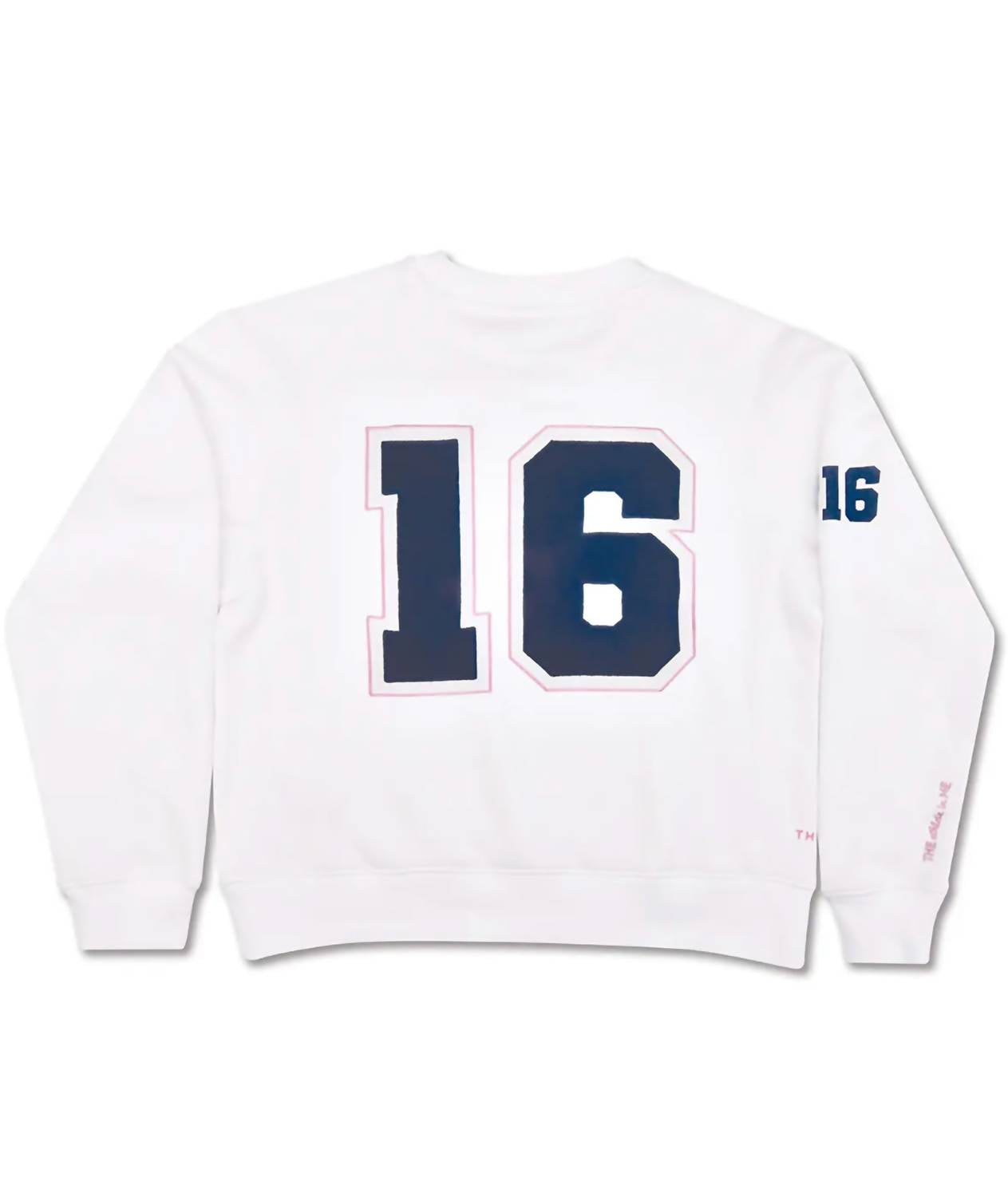 iScream Kid's Theme Classic Varsity Sweatshirt in white - kids' sweater - detail view