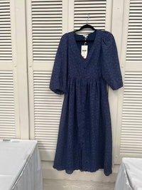 Tyler Boe Sabrina Eyelet Midi Dress in navy 1 - women's dress - view 4