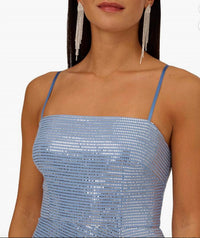 Aidan Mattox - METALLIC KNIT ROUCHED DRESS