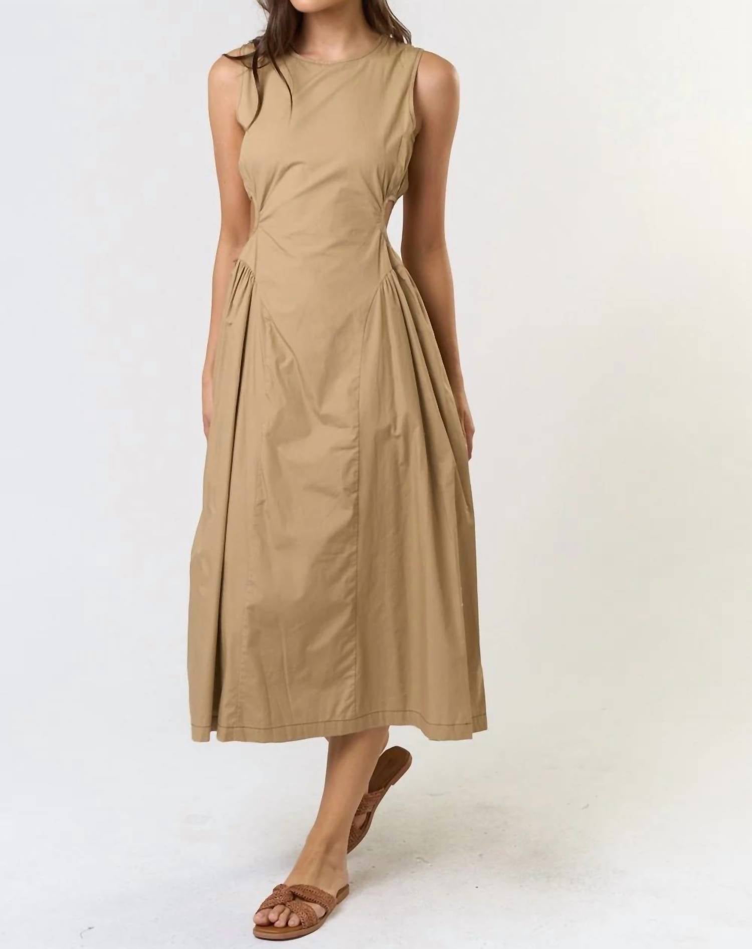 Lalavon - The Florence Cotton Cut Out Midi Dress