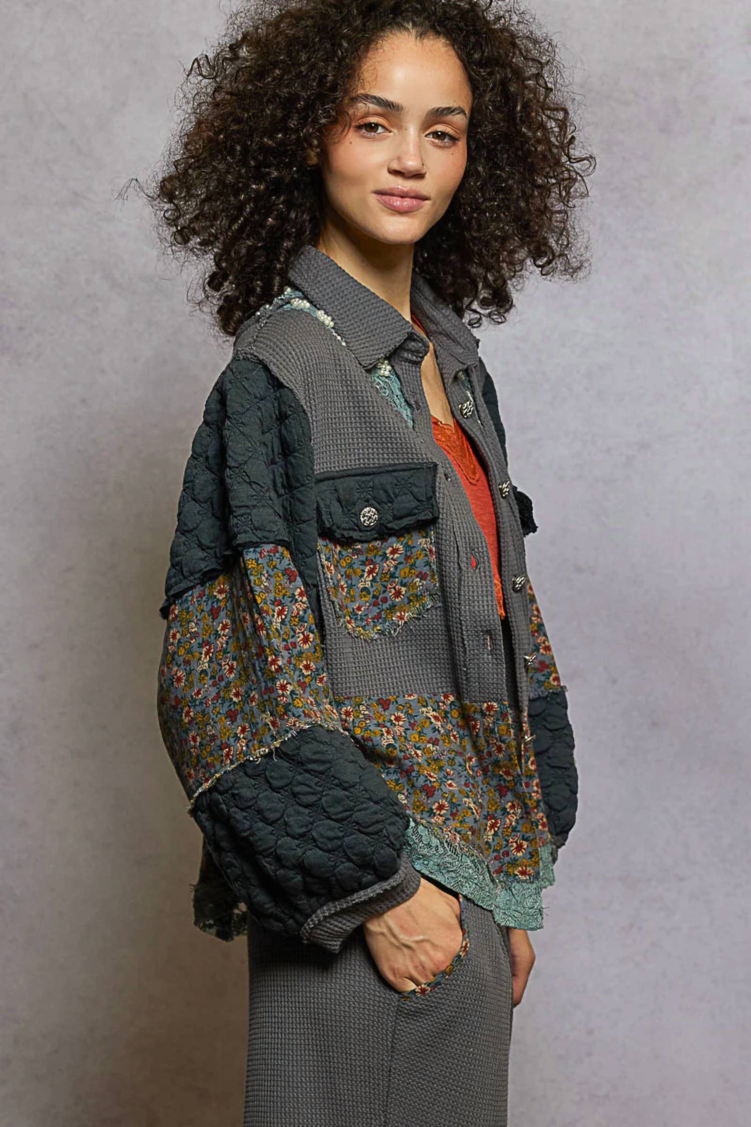 Pol - Pearl And Floral Jacket