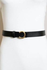 Leto - Women's Minimalist Leather Horseshoe Belt