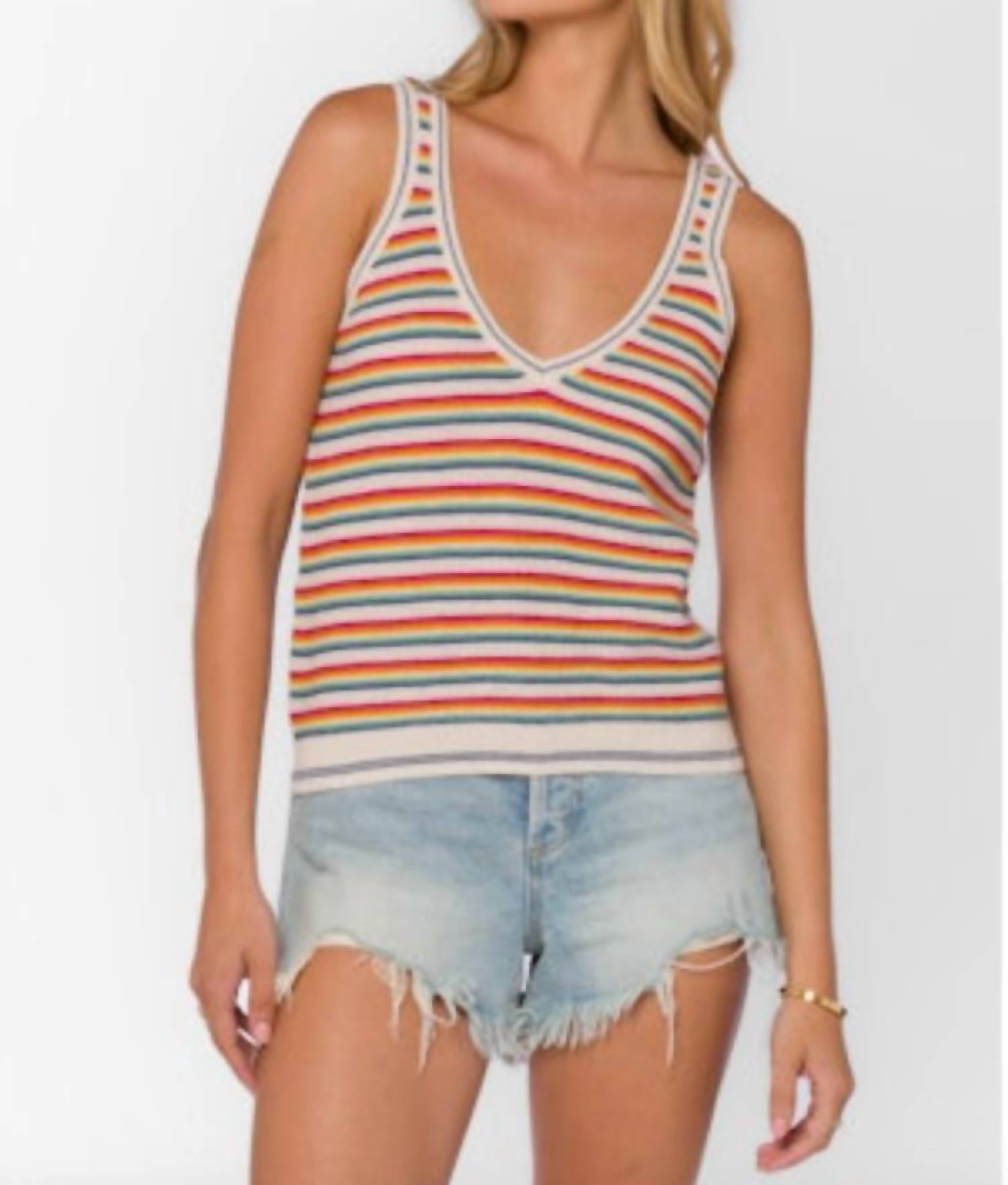 Velvet Heart - Women's Nadia Rainbow Sweater Tank Top