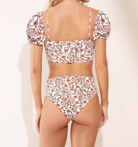MAAJI Wild Flower Veronica High Rise Bottoms in white - women's swimwear - detail view