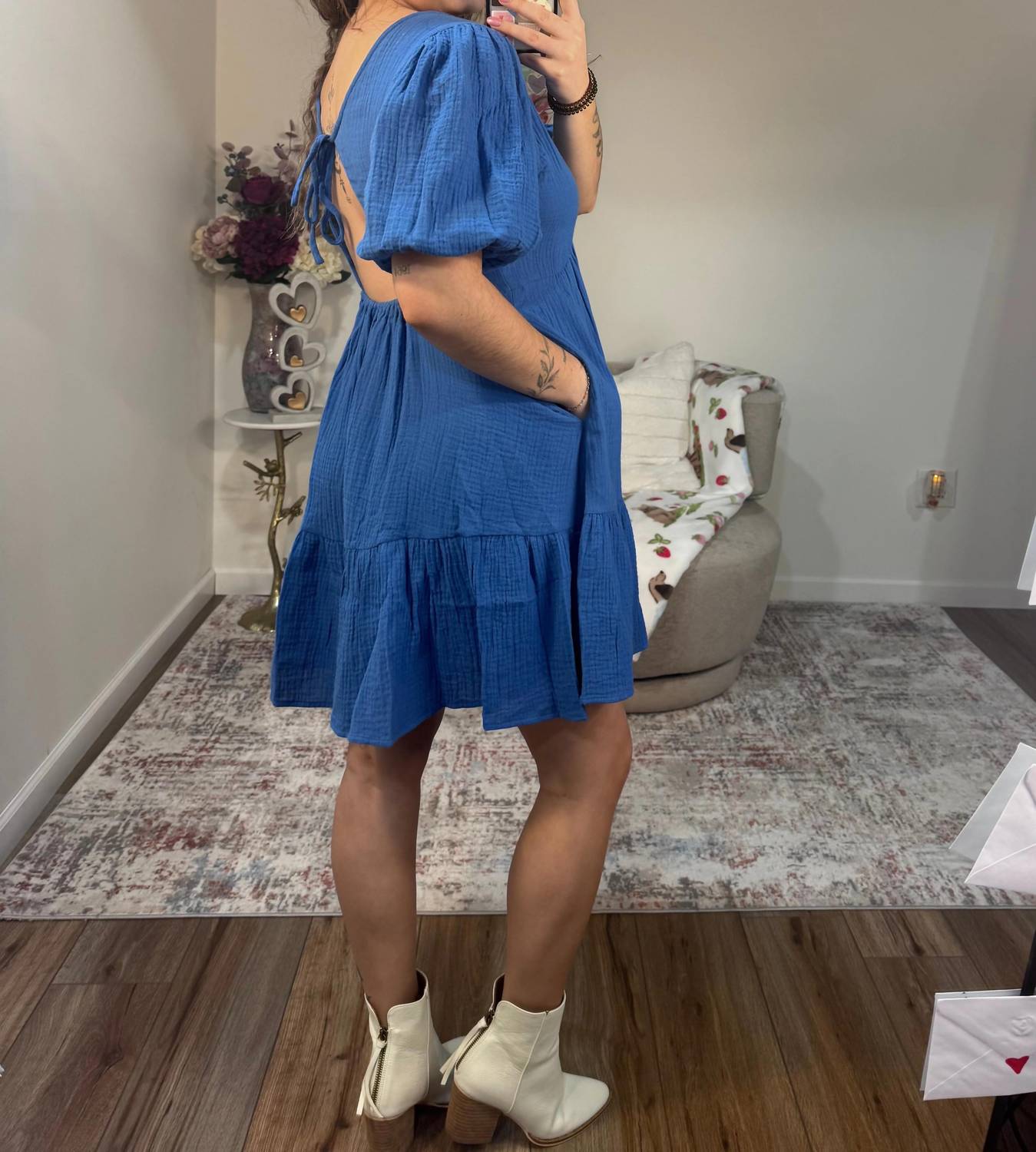 Aemi + Co - Penny Puff Sleeve Tiered Dress