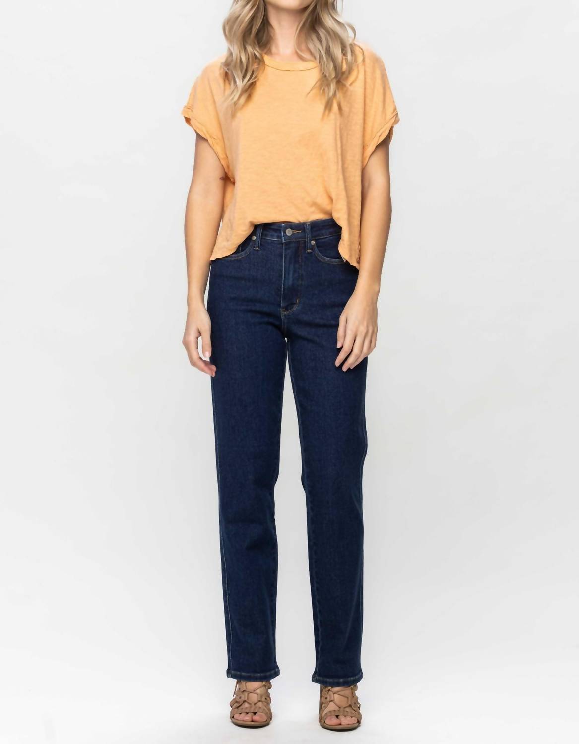 Judy Blue - Women's High Waist Tummy Control Classic Straight Jeans