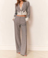 Loveshackfancy - Icarus Cropped Lace Trimmed Blazer