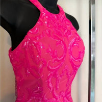 Ava Presley - Halter Sequin Homecoming Dress