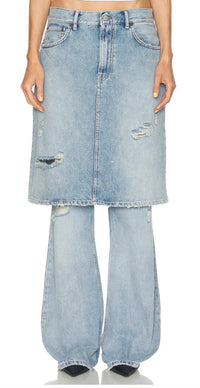 Acne Studios - Women's Distressed Layered Skirt Jeans