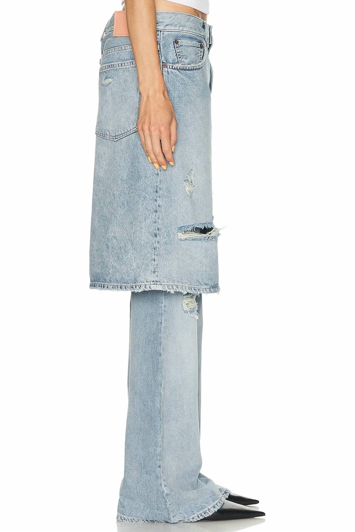 Acne Studios - Women's Distressed Layered Skirt Jeans