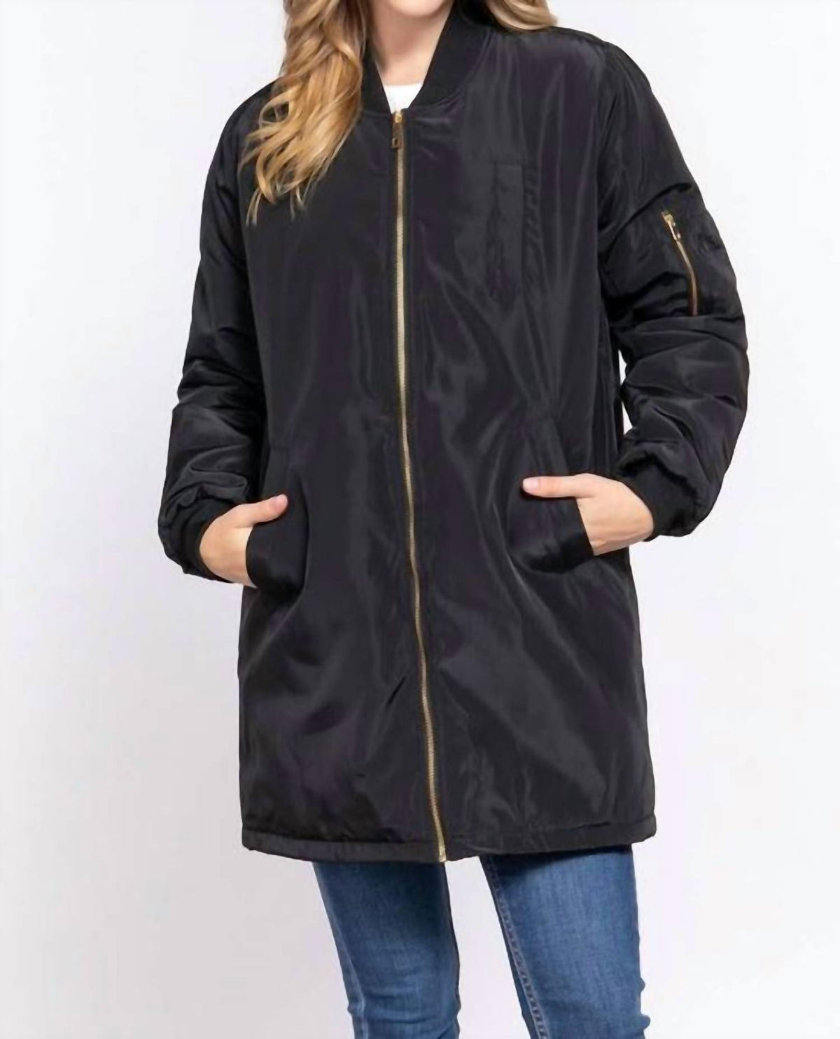 Active Basic - Long Line Bomber Jacket
