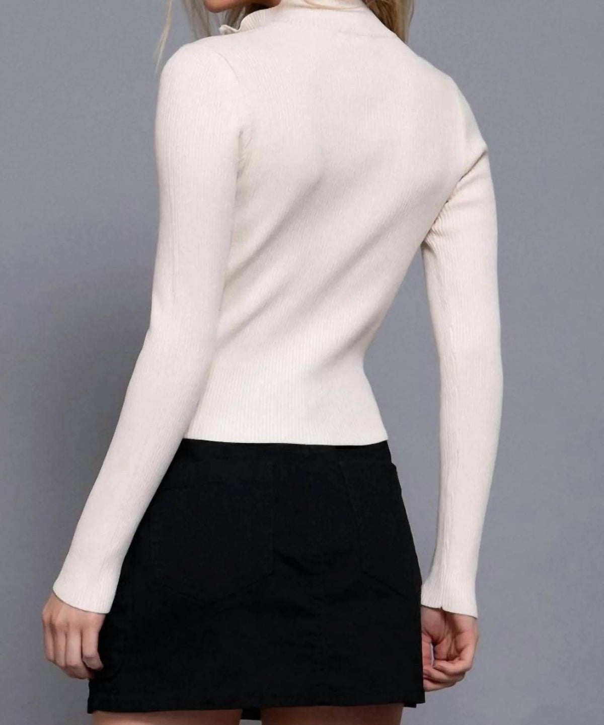 Active Basic - Long Sleeve Two Way Open Zipper Sweater