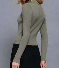 Active Basic - Long Sleeve Two Way Open Zipper Sweater
