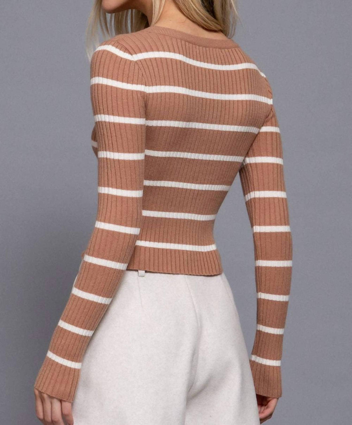 Active Basic - Round Neck Stripe Sweater