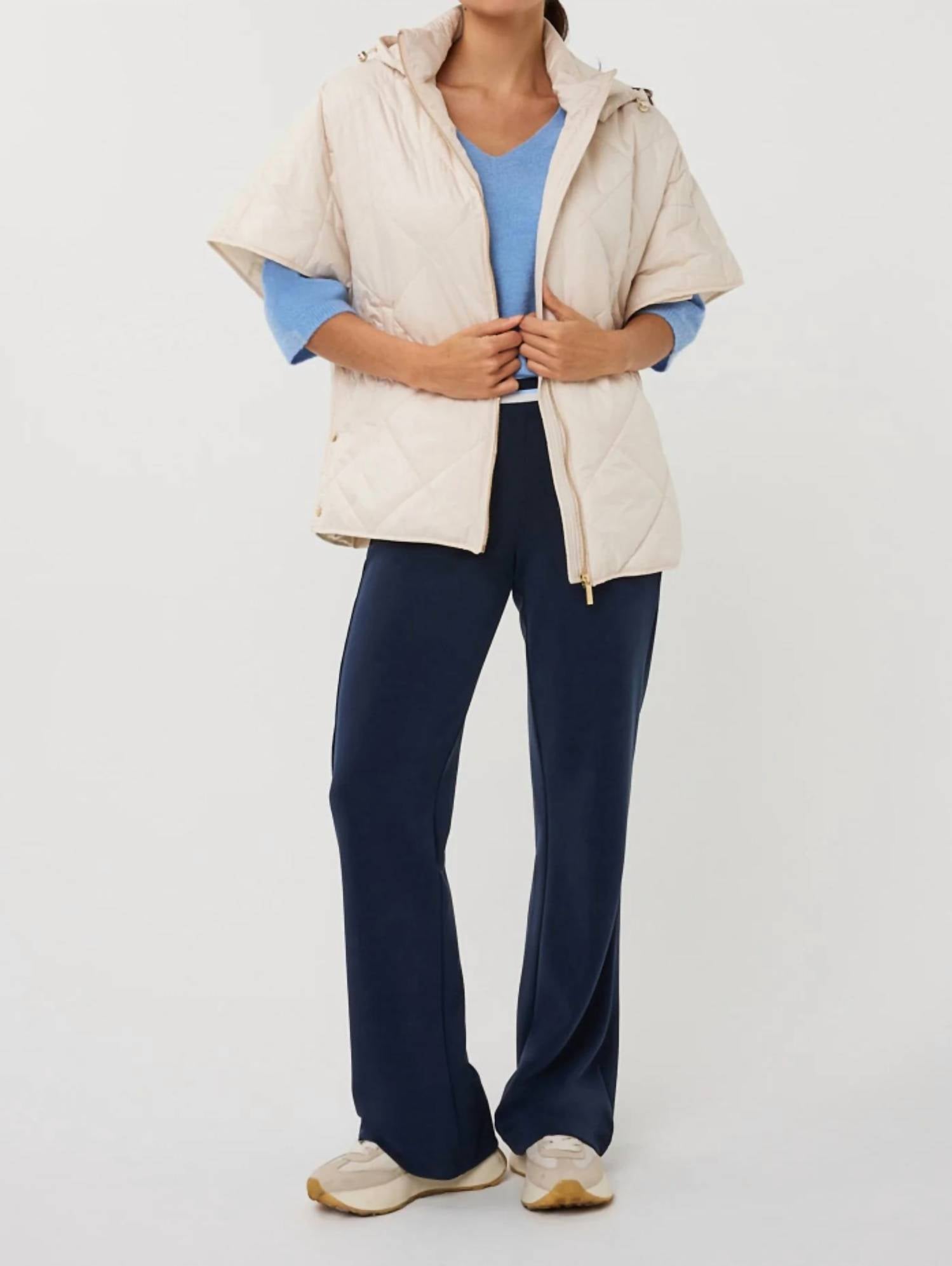 ESQUALO short sleeve body warmer in light sand - women's jacket