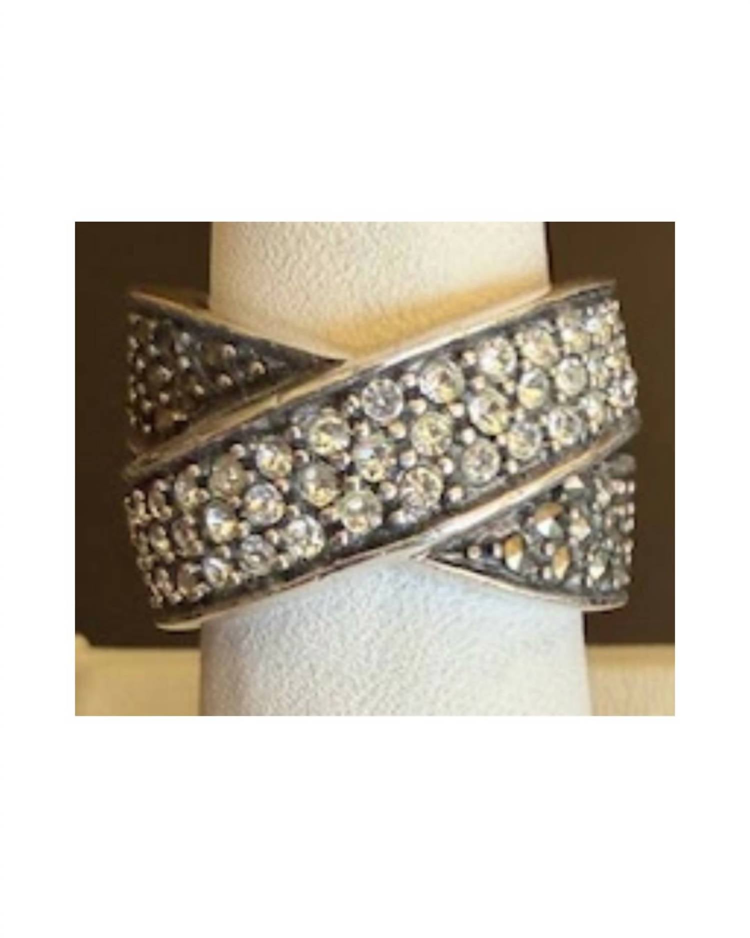 P & K Jewelry Women's Cubic Zirconia And Marcasite Ring in silver - women's jewelry