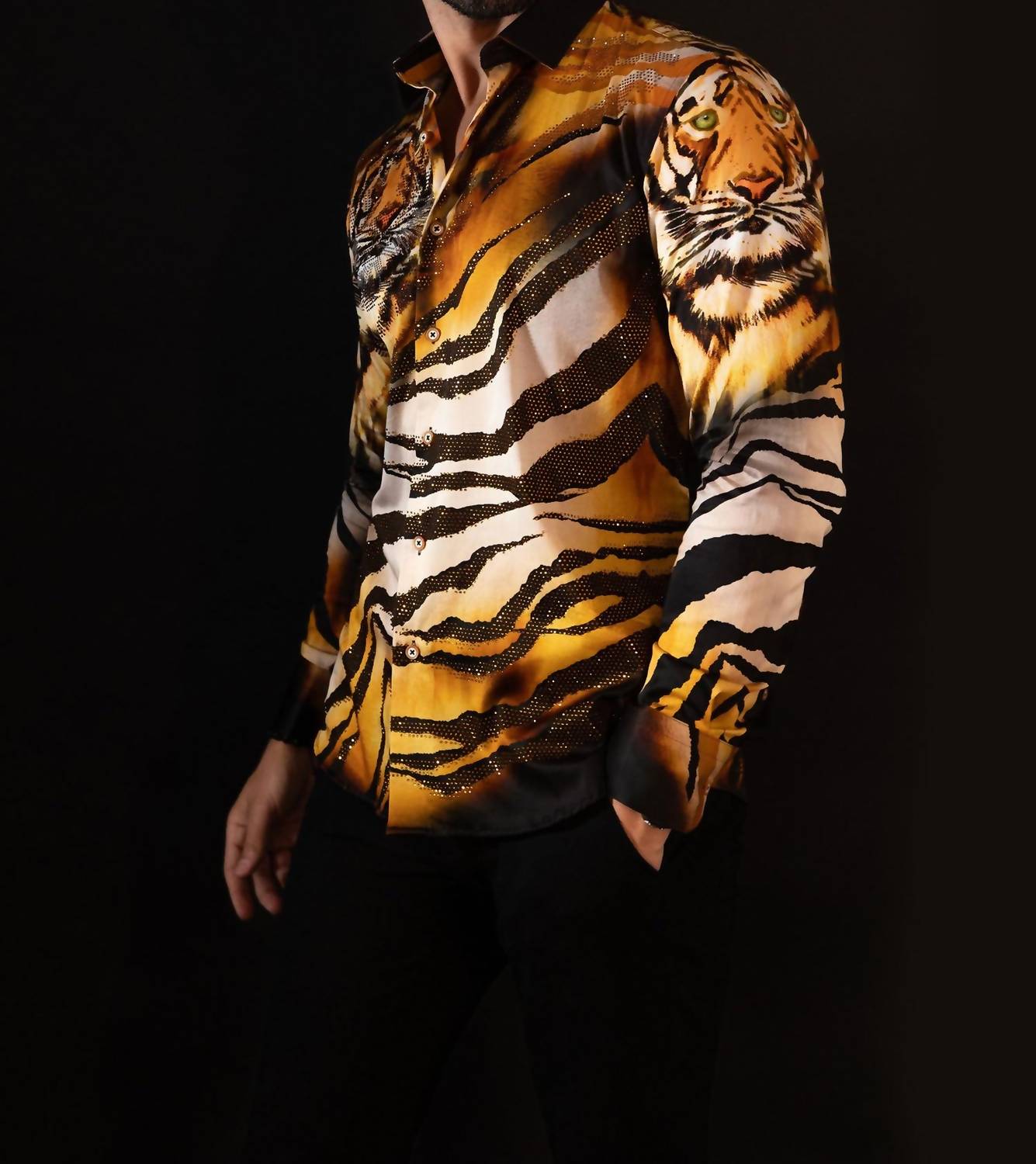 Barabas - Veneto Rhinestone Long Sleeve Shirt