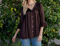 Young Threads - Vintage Bohemian Patchwork Velvet Top