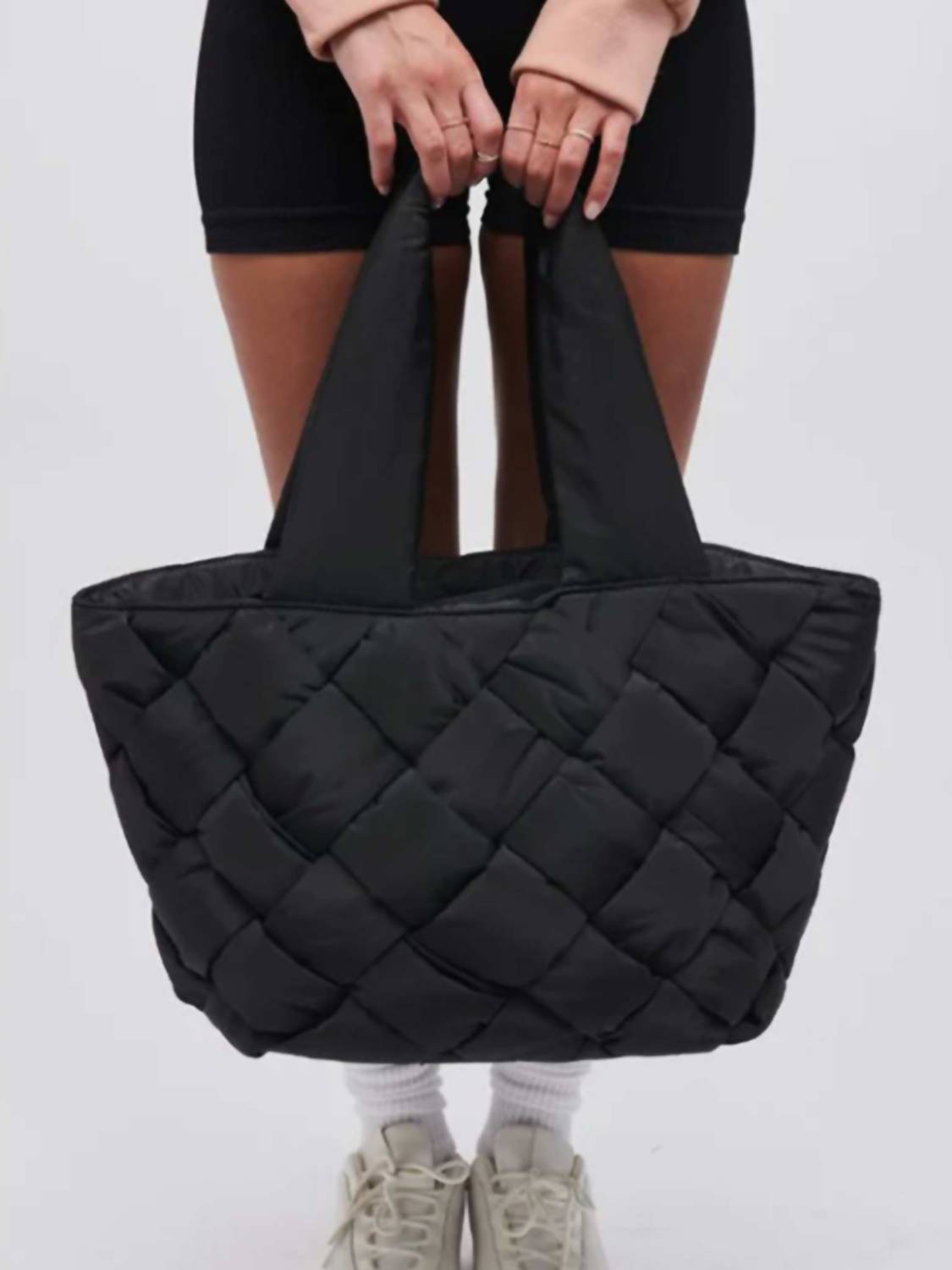 SOL and SELENE Women's Intuition East West Woven Nylon Tote in black - women's bag - view 4