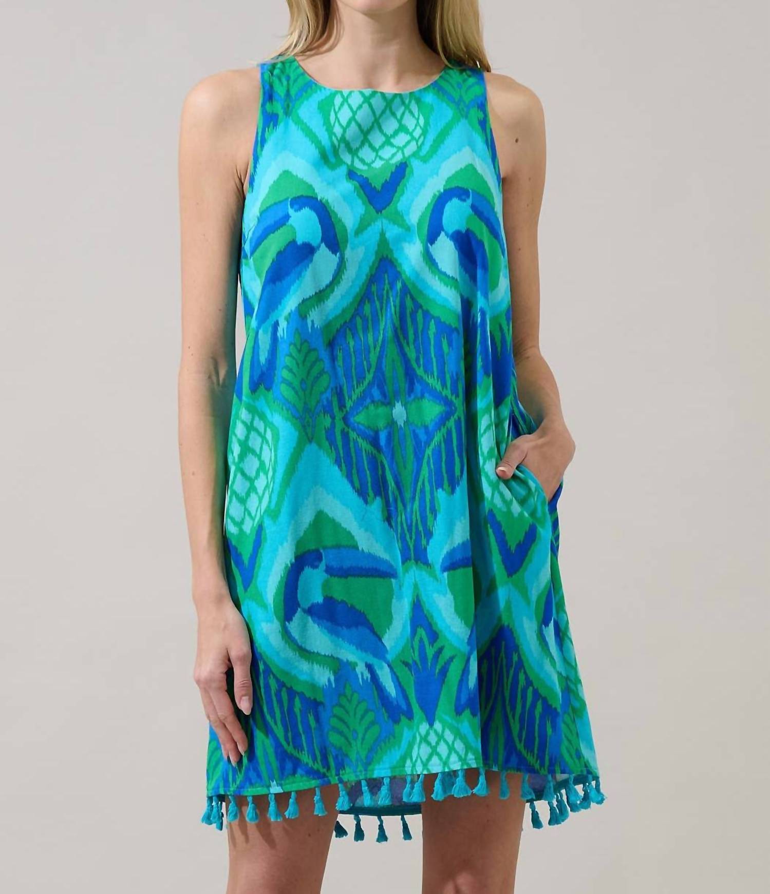 Sugarlips - Blissy Tropical Winda Trapeze Mini Dress