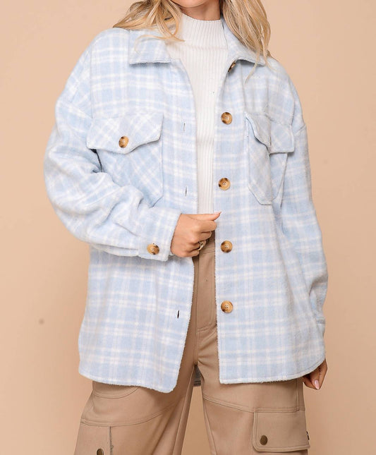 Timing - Plaid Print Shacket